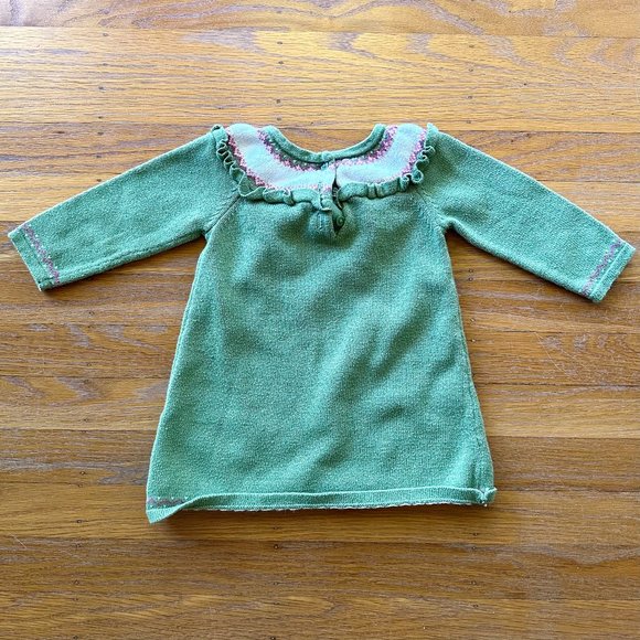 Janie and Jack Hand-Embroidered Fair Isle Sweater Dress Size - Picture 2 of 2